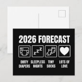 Baby Coming Soon 2026 Forecast Baby Shower Funny  案内ポストカード (正面/裏面)