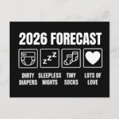 Baby Coming Soon 2026 Forecast Baby Shower Funny  案内ポストカード (正面)