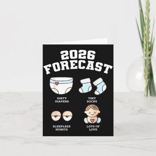 Baby Coming Soon 2026 Forecast Baby Shower Funny N カード (正面)