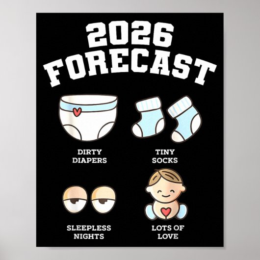 Baby Coming Soon 2026 Forecast Baby Shower Funny N ポスター (正面)