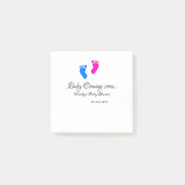 Baby coming soon baby shower blue pink baby feet n ポストイット