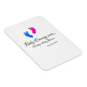 Baby coming soon baby shower blue pink baby feet n マグネット (右側)