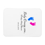 Baby coming soon baby shower blue pink baby feet n マグネット (横)