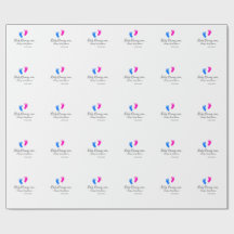 Baby coming soon baby shower blue pink baby feet n