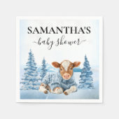 Baby Cow Calf Christmas Winter Farm スタンダードカクテルナプキン (正面)