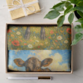 Baby Cow in Pasture Farmhouse Decoupage Paper  薄葉紙 (ギフト)