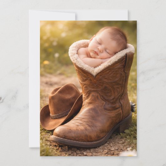 Baby Cowboy Digital Download Shower Invitation 招待状 (正面)