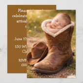 Baby Cowboy Digital Download Shower Invitation 招待状 (正面/裏面)