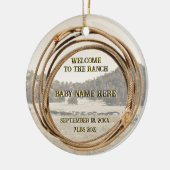 Baby Cowboy or Cowgirl Announcement セラミックオーナメント (左)