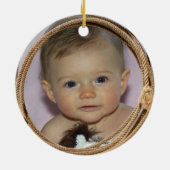 Baby Cowboy or Cowgirl Announcement セラミックオーナメント (裏面)