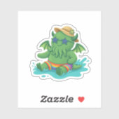Baby Cthulhu frolicking in water シール (シート)