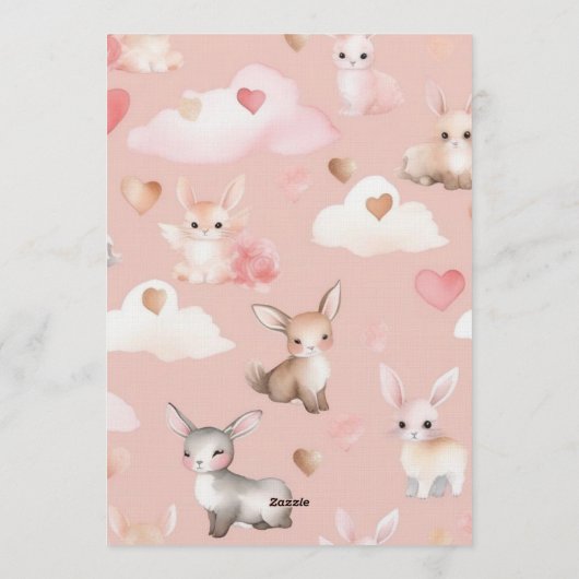Baby Cupid Animals Baby Shower Invitation 招待状 (裏面)
