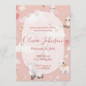 Baby Cupid Animals Baby Shower Invitation 招待状 (正面)