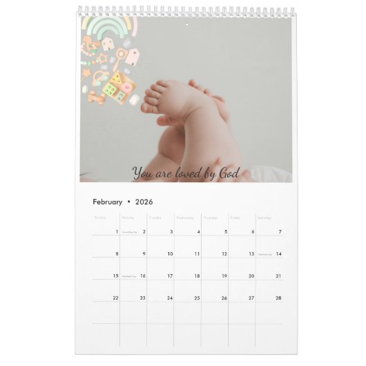 Baby Custom Calendar カレンダー (2月 2026)