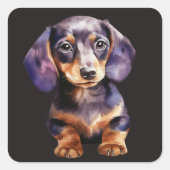 Baby Dachshund スクエアシール (正面)