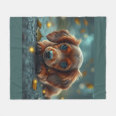 baby dachshund フリースブランケット (正面(横))