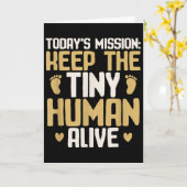 Baby Daddy Keep The Tiny Human Alive Funny New Dad カード (黄色い花)