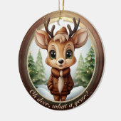 Baby Deer Antlers Animal Character Christmas 🦌🎄 セラミックオーナメント (左)