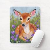 Baby Deer Fawn Animal Painting マウスパッド (マウス)