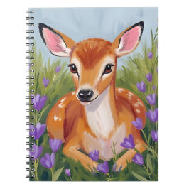 Baby Deer Fawn Animal Watercolor Painting ノートブック