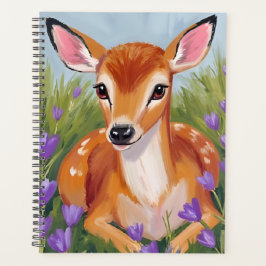 Baby Deer Fawn Animal Watercolor Painting プランナー手帳
