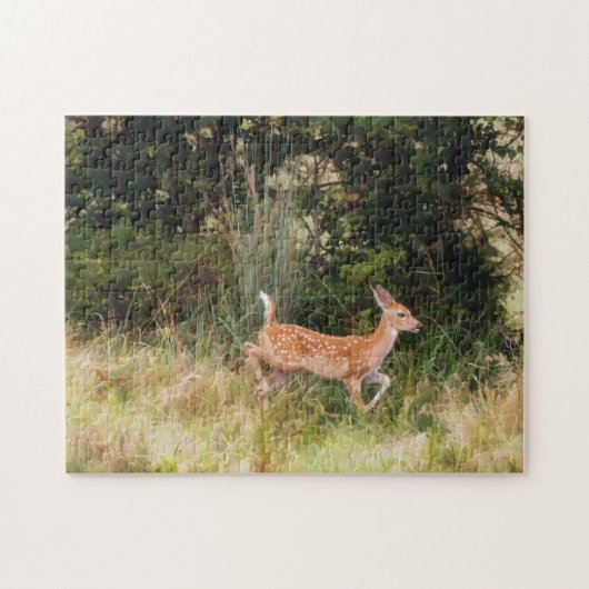 Baby Deer Fawn Art Puzzle ジグソーパズル (横)