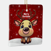 Baby Deer, Fawn, Doe 🦌 🎄Cute Merry Christmas セラミックオーナメント (右)