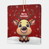 Baby Deer, Fawn, Doe 🦌 🎄Cute Merry Christmas セラミックオーナメント (左)
