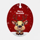 Baby Deer, Fawn, Doe 🦌 🎄Cute Merry Christmas メタルオーナメント (裏面)