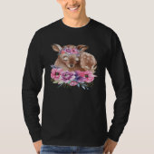 Baby Deer Fawn with Flowers Forest Animals Nature  Tシャツ (正面)