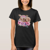 Baby Deer Fawn with Flowers Forest Animals Nature  Tシャツ (正面)