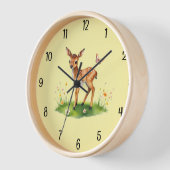 Baby deer nursery 壁時計 (傾斜)