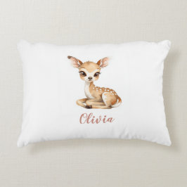 Baby Deer Nursery Lumbar Pillow | Custom Name アクセントクッション