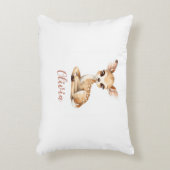 Baby Deer Nursery Lumbar Pillow | Custom Name アクセントクッション (正面(垂直))