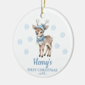 Baby Deer Personalized Baby's First Christmas セラミックオーナメント (左)