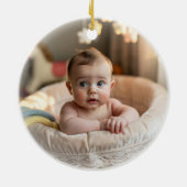 Baby Deer Personalized Girl's First Christmas セラミックオーナメント (裏面)