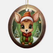 Baby Deer Rustic Doe Character Fawn Xmas Tree 🦌🎄 セラミックオーナメント (左)