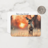 Baby Deer Sunrise Pocket Hug Note Card ノートカード (正面/裏面インサイチュ)