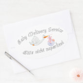 Baby Delivery Service ! Bitte nicht zuparken !  楕円形シール (封筒)