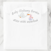 Baby Delivery Service ! Bitte nicht zuparken !  楕円形シール (バッグ)