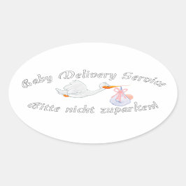 Baby Delivery Service ! Bitte nicht zuparken !  楕円形シール
