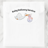 Baby Delivery Service ! Funny Midwife Baby Stork 楕円形シール (バッグ)