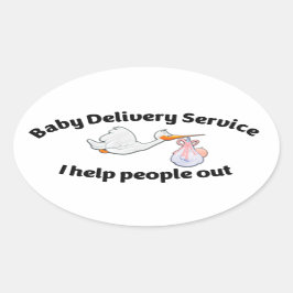 Baby Delivery Service I help people out | midwife 楕円形シール