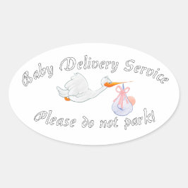 Baby Delivery Service! Please do not park! Midwife 楕円形シール