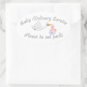 Baby Delivery Service! Please do not park! Midwife 楕円形シール (バッグ)