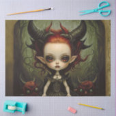 Baby Devil Gothic Fantasy Dark Whimsical Decoupage 薄葉紙 (クラフト)