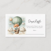 Baby Diaper Raffle Fox Adventure Hot Air Balloon エンクロージャーカード (正面)