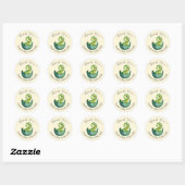 Baby Dino Baby Shower Classic Round Sticker ラウンドシール (シート)