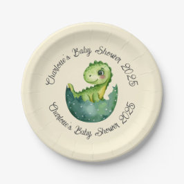 Baby Dino Baby Shower Paper Plates ペーパープレート