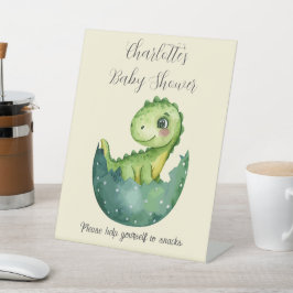 Baby Dino Baby Shower Snack Sign 台座サイン